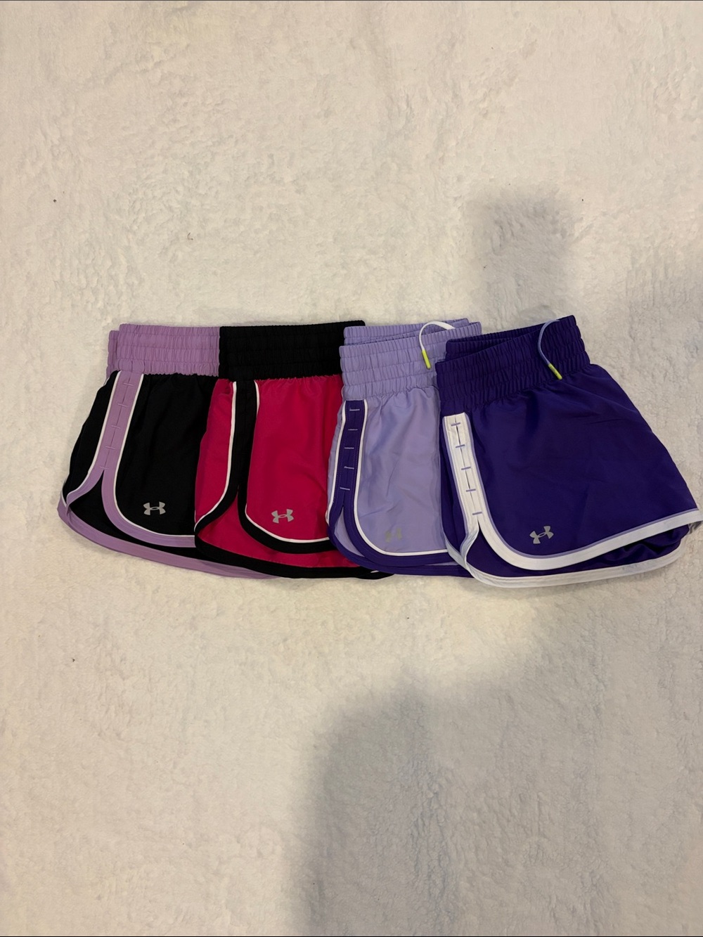 Under Armour Girls' Athletic Shorts - Purple, Lavender, Black, Pink